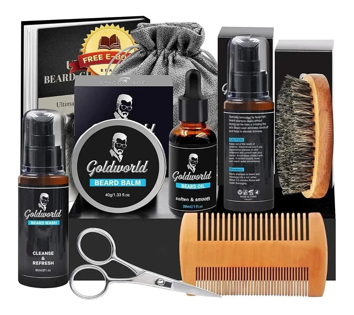 Kit Barba Cuidado Para Hombres, Set Herramientas De Aseo