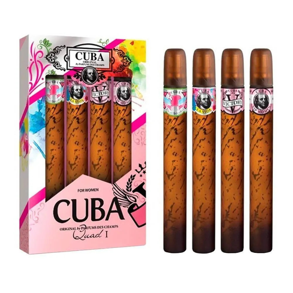 Mini Set de 4 Piezas Cuba Quad para Mujer de Cuba Paris EDP 35ML