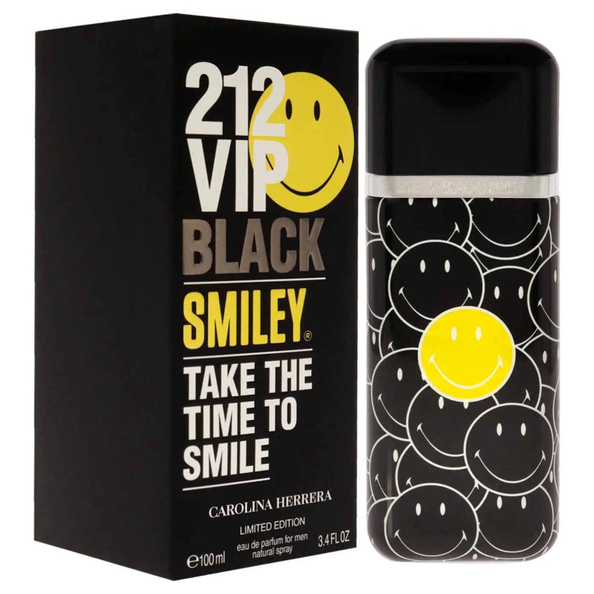 Perfume 212 VIP Black Smiley para Hombre de Carolina Herrera EDP 100ML